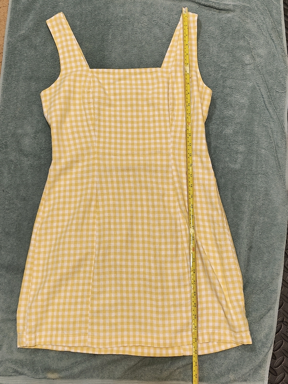 Old Navy Yellow Gingham Square Neck Sundress Size Medium